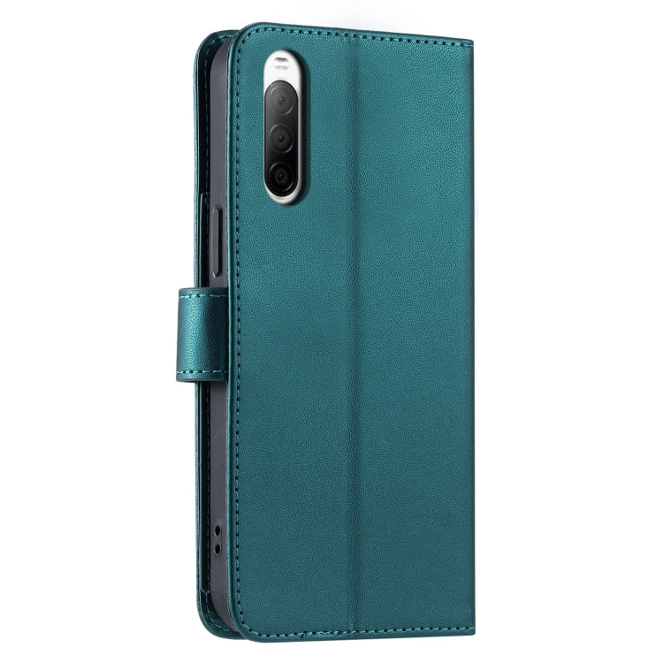 For Sony Xperia 10 III Ring Buckle Rhombic Leather Phone Case