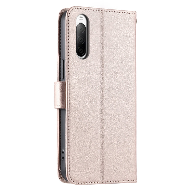 For Sony Xperia 10 III Ring Buckle Rhombic Leather Phone Case