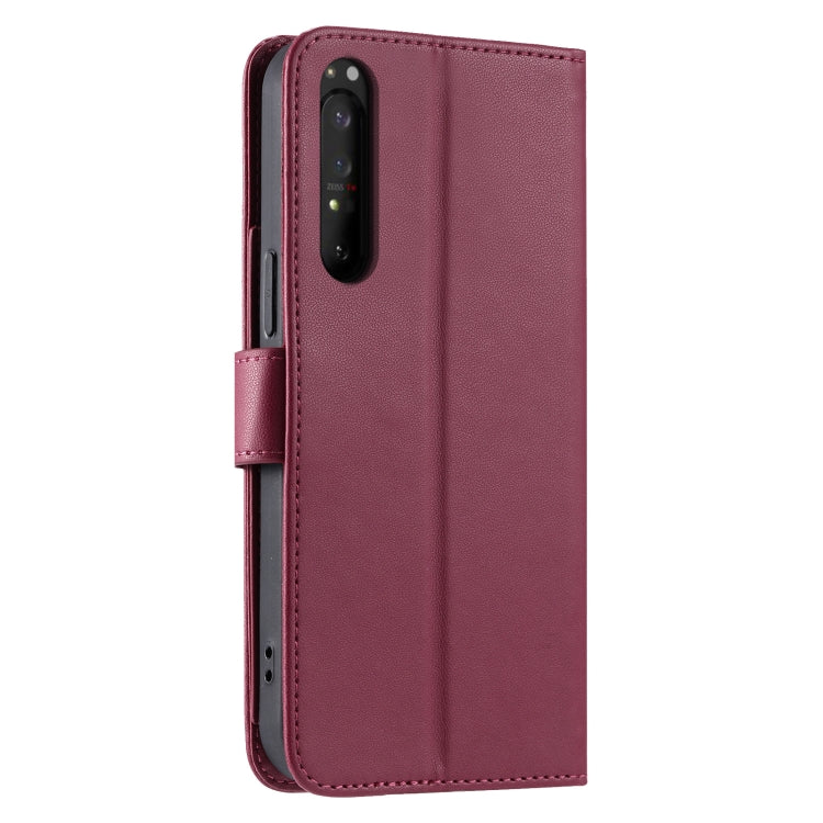 For Sony Xperia 1 IV Ring Buckle Rhombic Leather Phone Case