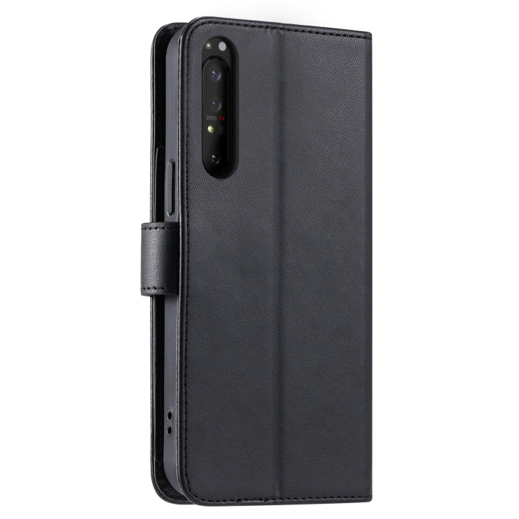 For Sony Xperia 1 IV Ring Buckle Rhombic Leather Phone Case