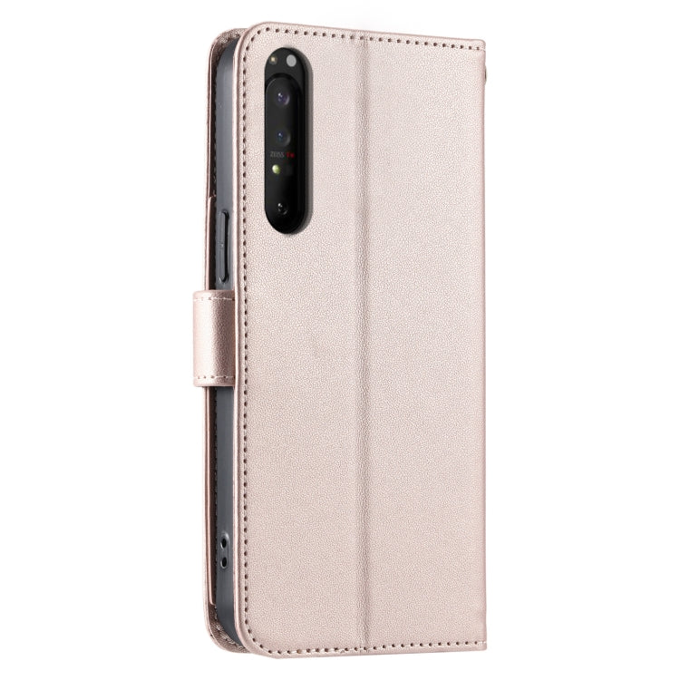 For Sony Xperia 1 IV Ring Buckle Rhombic Leather Phone Case
