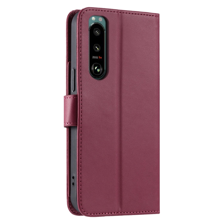 For Sony Xperia 5 IV Ring Buckle Rhombic Leather Phone Case