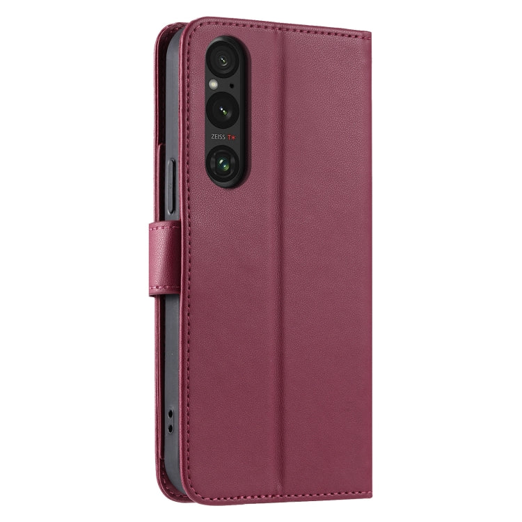 For Sony Xperia 1 V Ring Buckle Rhombic Leather Phone Case