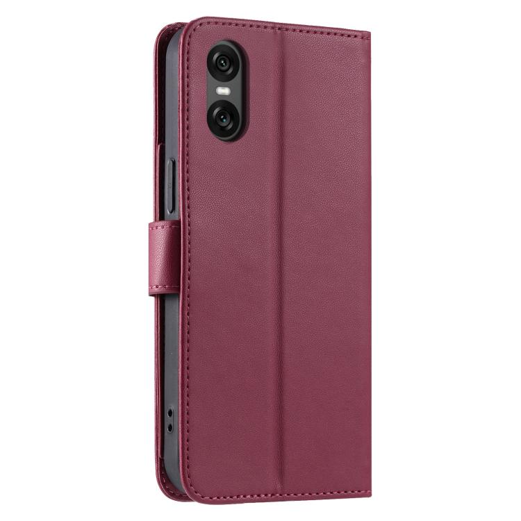 For Sony Xperia 5 V Ring Buckle Rhombic Leather Phone Case