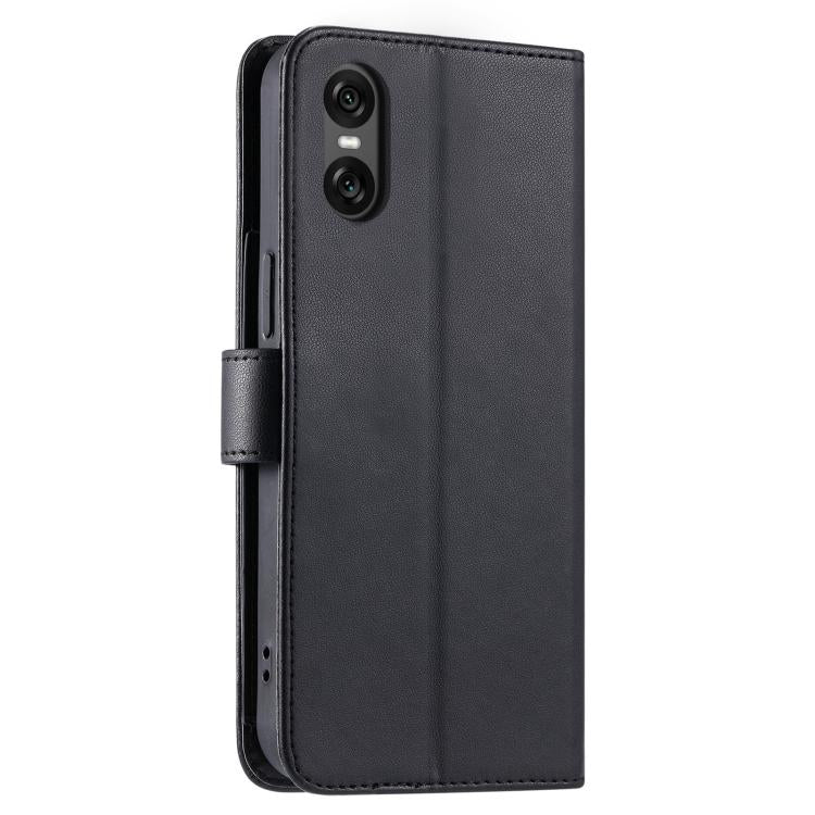 For Sony Xperia 5 V Ring Buckle Rhombic Leather Phone Case