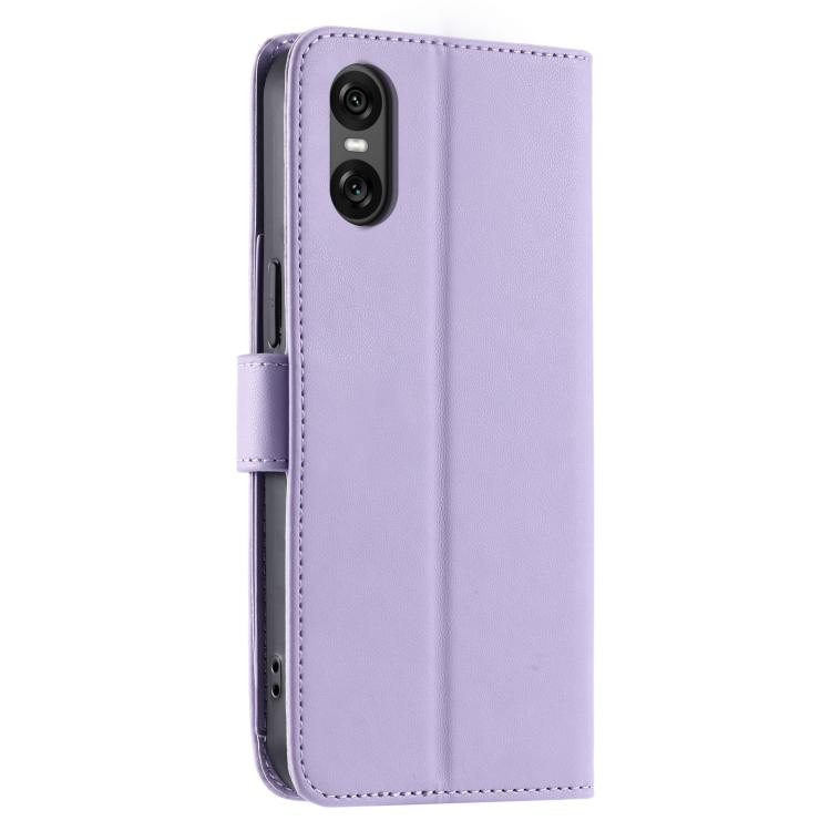 For Sony Xperia 5 V Ring Buckle Rhombic Leather Phone Case