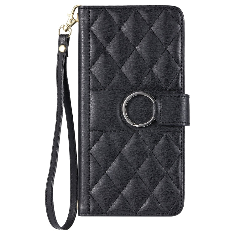 For Samsung Galaxy Note10 Ring Buckle Rhombic Leather Phone Case