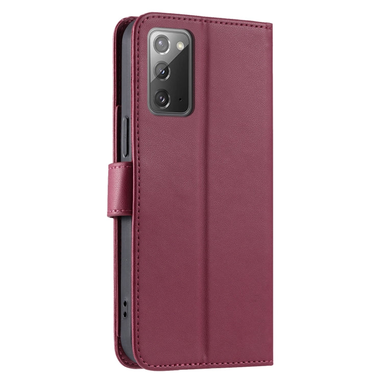 For Samsung Galaxy Note20 Ring Buckle Rhombic Leather Phone Case
