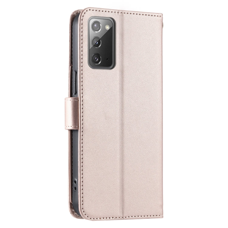 For Samsung Galaxy Note20 Ring Buckle Rhombic Leather Phone Case