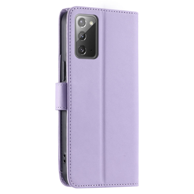 For Samsung Galaxy Note20 Ring Buckle Rhombic Leather Phone Case