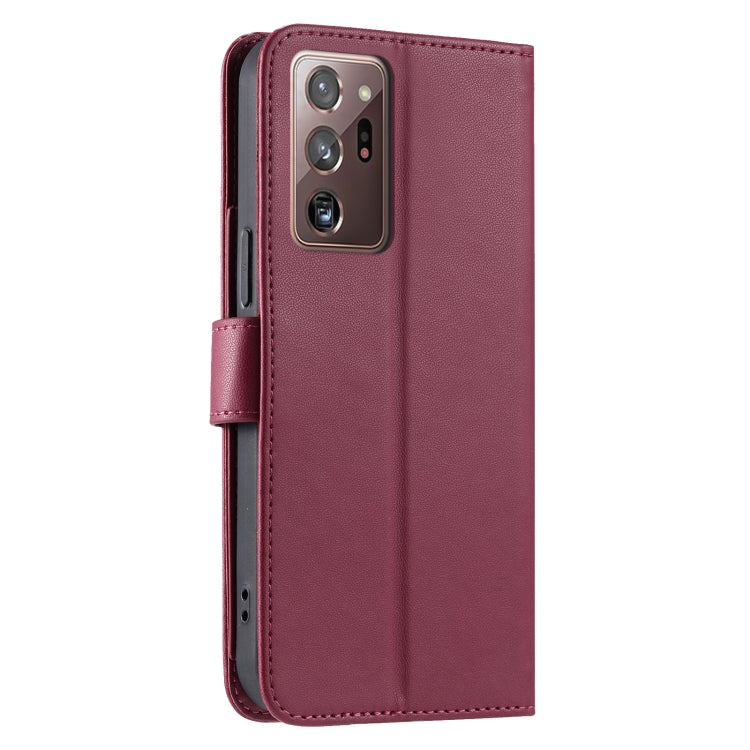 For Samsung Galaxy Note20 Ultra Ring Buckle Rhombic Leather Phone Case