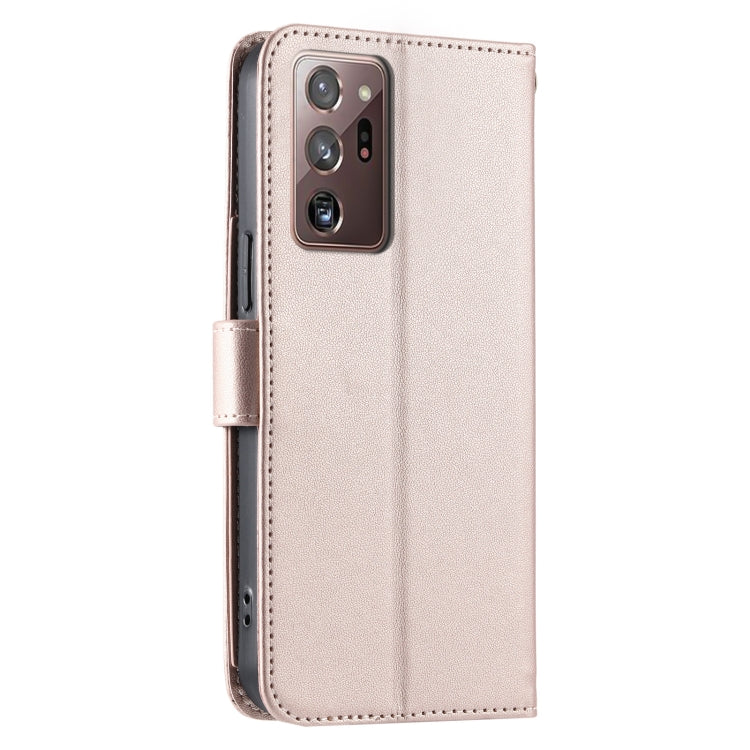 For Samsung Galaxy Note20 Ultra Ring Buckle Rhombic Leather Phone Case