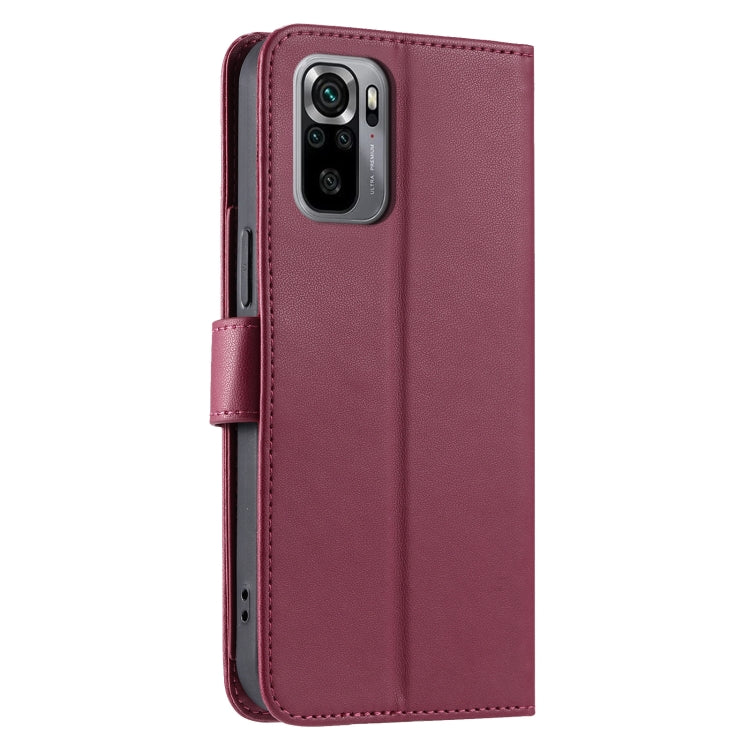 For Redmi Note 10 4G / 10S 4G Global Ring Buckle Rhombic Leather Phone Case