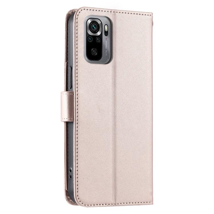 For Redmi Note 10 4G / 10S 4G Global Ring Buckle Rhombic Leather Phone Case