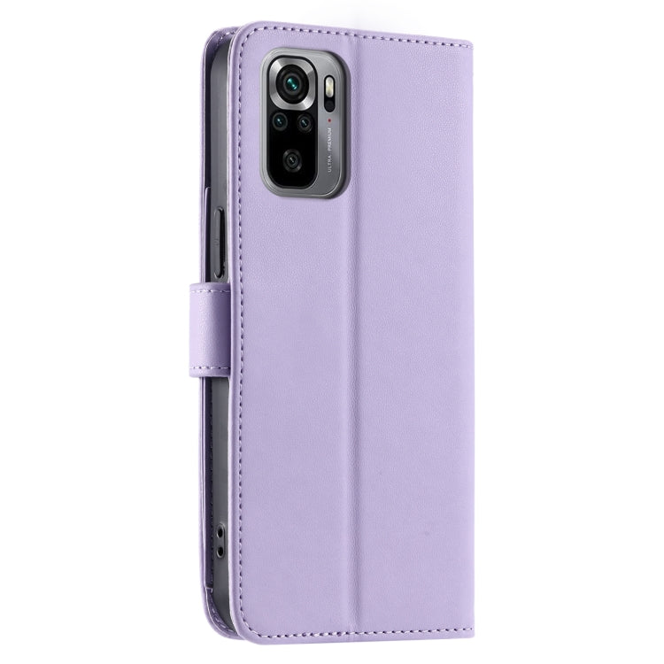 For Redmi Note 10 4G / 10S 4G Global Ring Buckle Rhombic Leather Phone Case