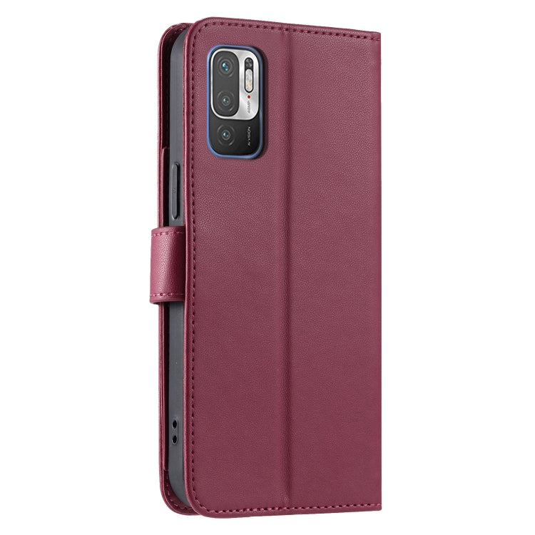 For Redmi Note 10 5G / 10T 5G Ring Buckle Rhombic Leather Phone Case