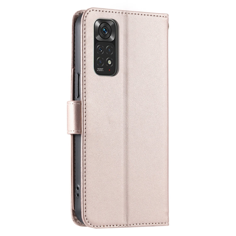 For Redmi Note 11S / 11 4G Global Ring Buckle Rhombic Leather Phone Case