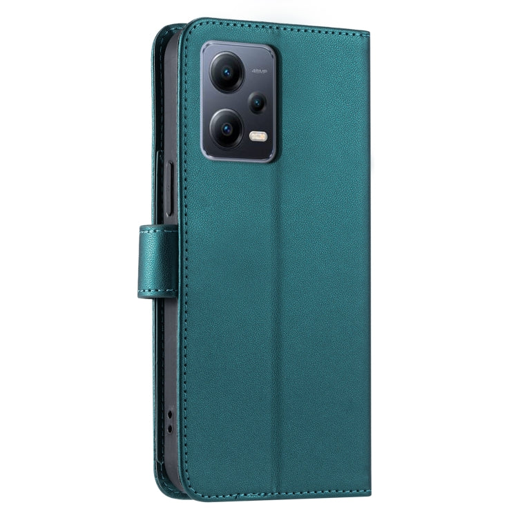 For Redmi Note 12 5G Global Ring Buckle Rhombic Leather Phone Case