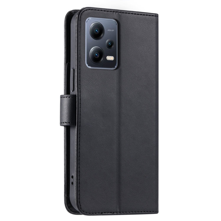 For Redmi Note 12 5G Global Ring Buckle Rhombic Leather Phone Case