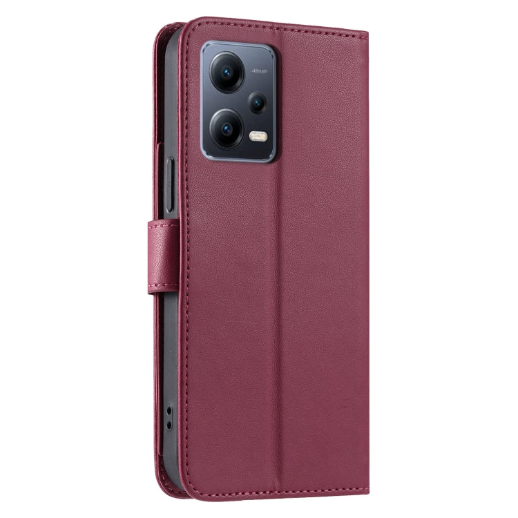 For Redmi Note 12 Pro 5G Global Ring Buckle Rhombic Leather Phone Case