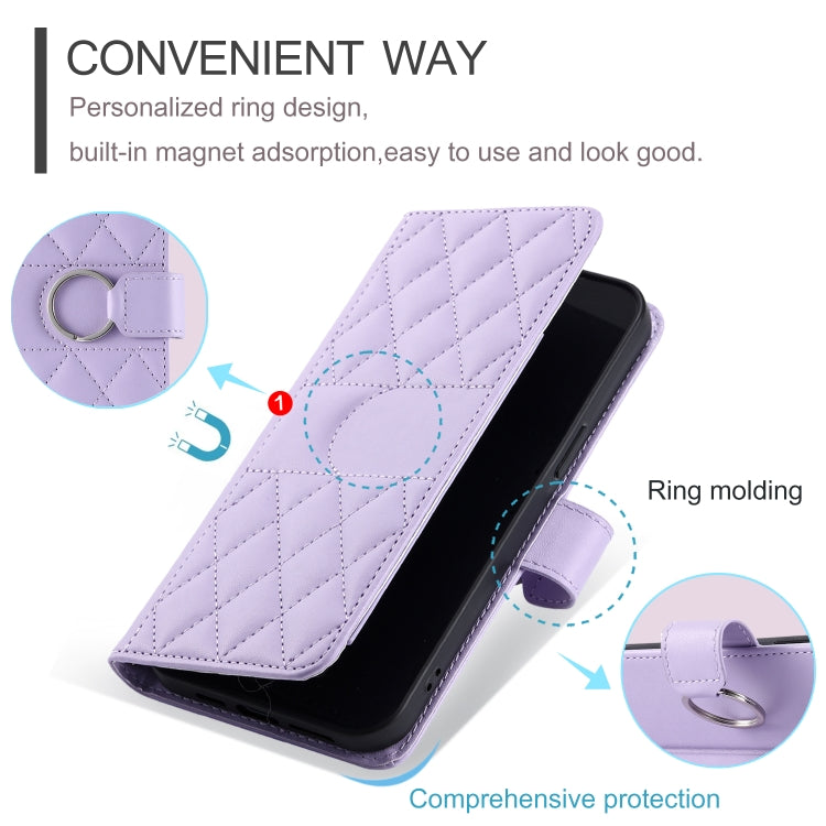 For Redmi Note 12 Pro 5G Global Ring Buckle Rhombic Leather Phone Case