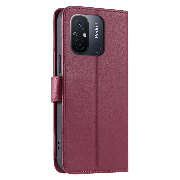 For Redmi 11A 4G Global Ring Buckle Rhombic Leather Phone Case