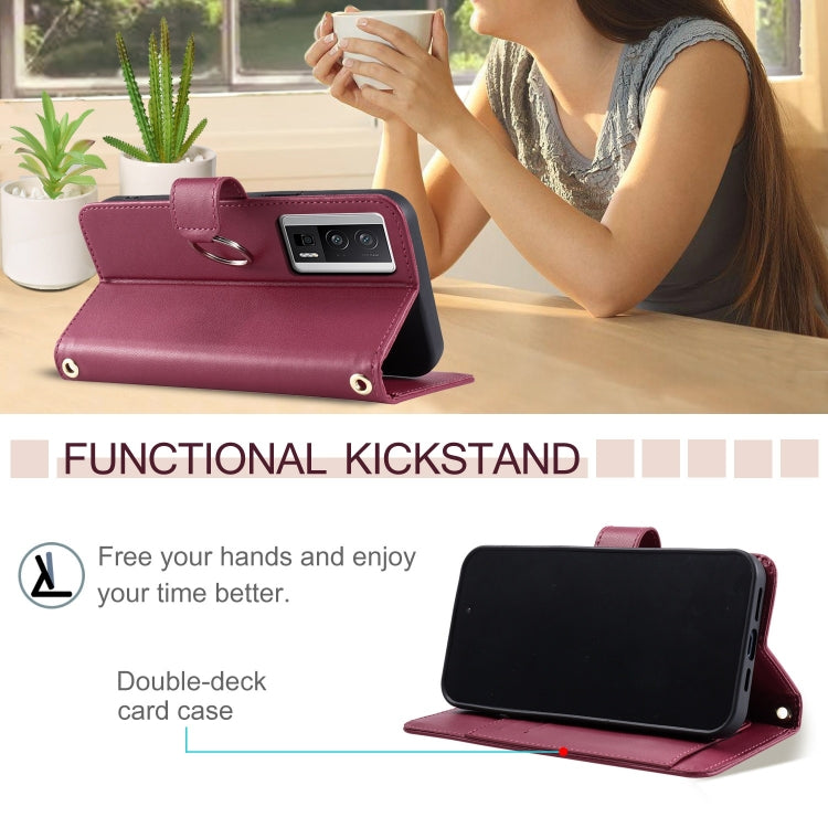 For Redmi K60 / K60 Pro Ring Buckle Rhombic Leather Phone Case