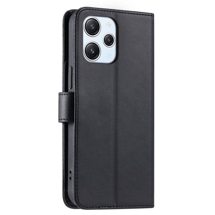 For Redmi 12 4G / 5G Ring Buckle Rhombic Leather Phone Case
