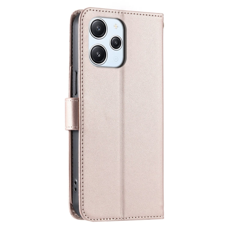 For Redmi 12 4G / 5G Ring Buckle Rhombic Leather Phone Case