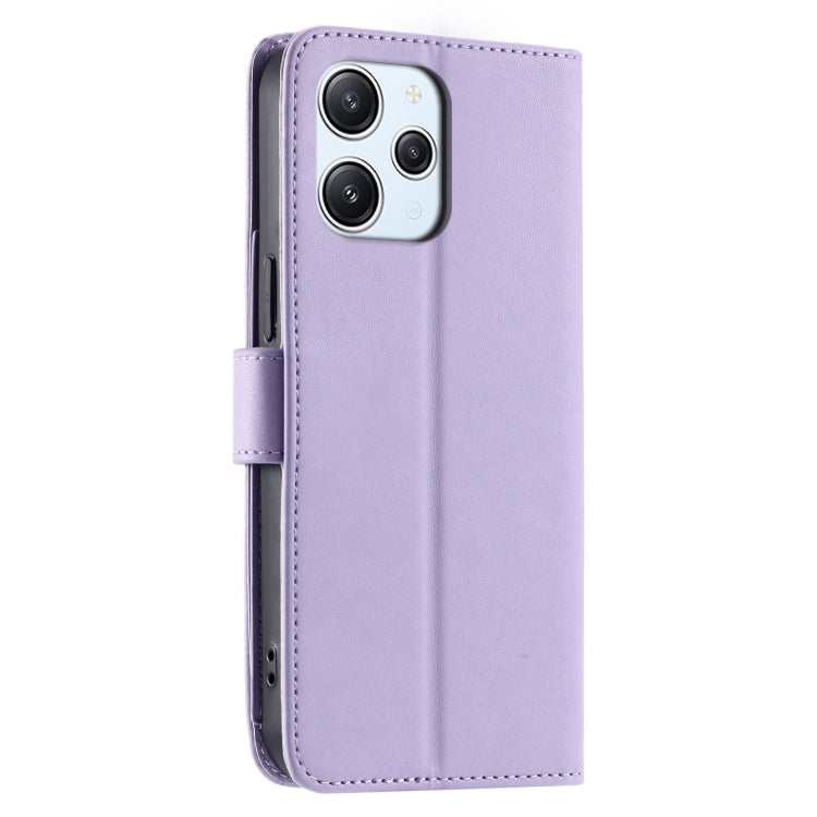 For Redmi 12 4G / 5G Ring Buckle Rhombic Leather Phone Case