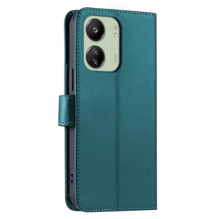 For Redmi 13C 4G Global Ring Buckle Rhombic Leather Phone Case