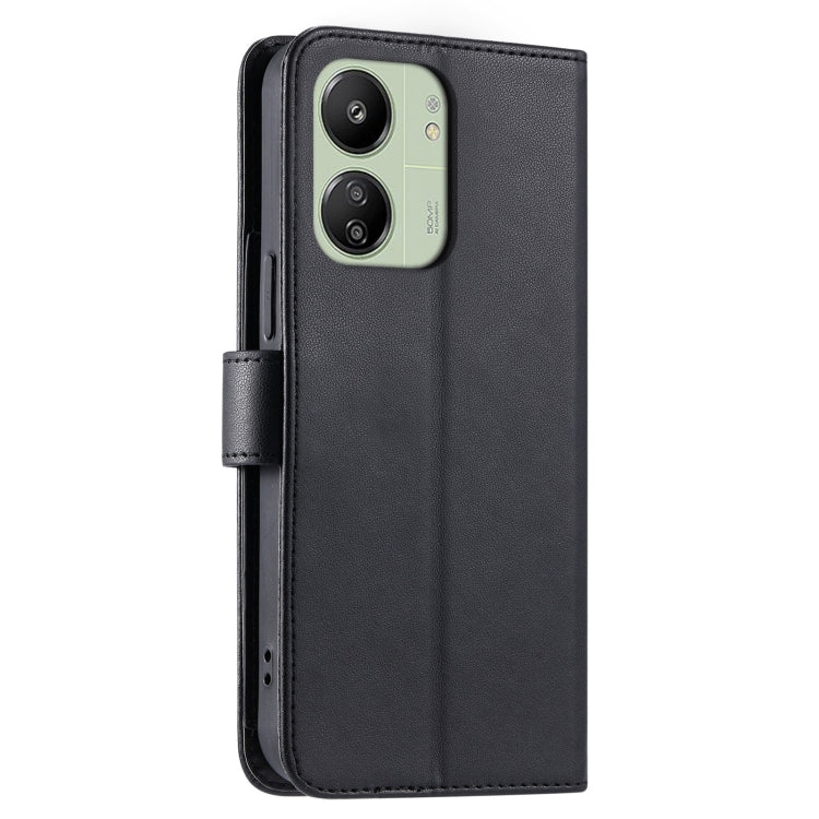 For Redmi 13C 4G Global Ring Buckle Rhombic Leather Phone Case