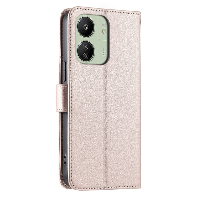For Redmi 13C 4G Global Ring Buckle Rhombic Leather Phone Case