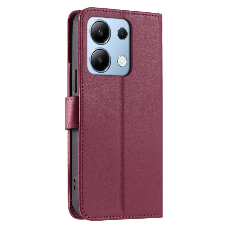 For Redmi Note 13 4G Ring Buckle Rhombic Leather Phone Case
