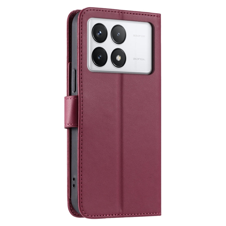 For Redmi K70 Ring Buckle Rhombic Leather Phone Case
