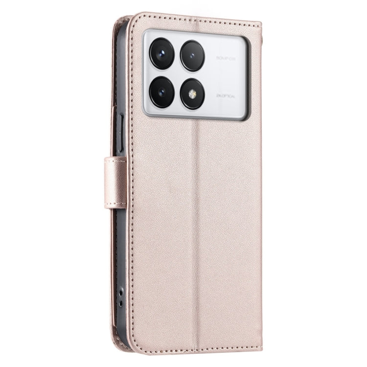 For Redmi K70E Ring Buckle Rhombic Leather Phone Case
