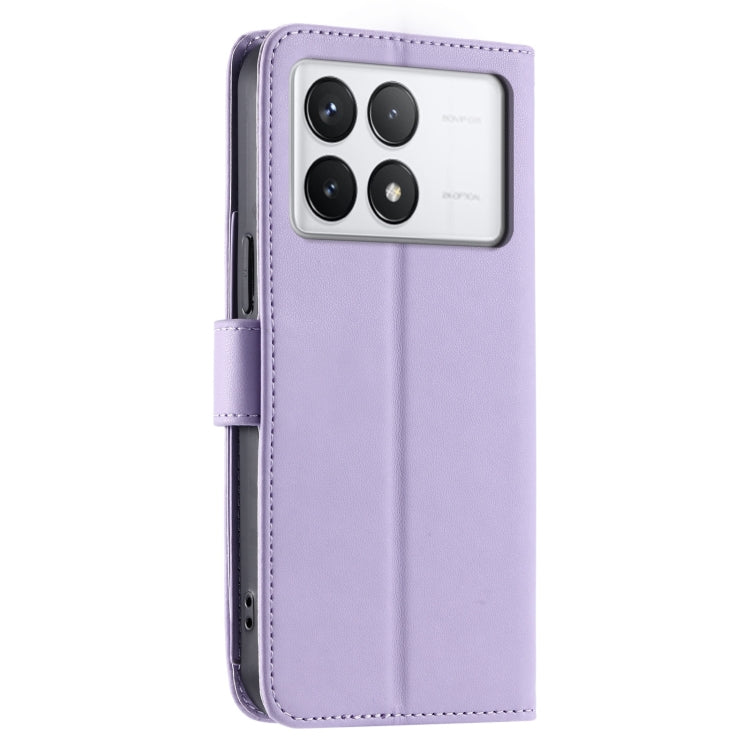 For Redmi K70E Ring Buckle Rhombic Leather Phone Case