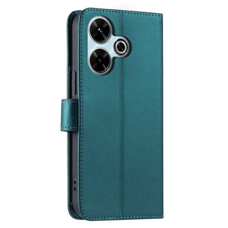 For Redmi 13 4G Global Ring Buckle Rhombic Leather Phone Case