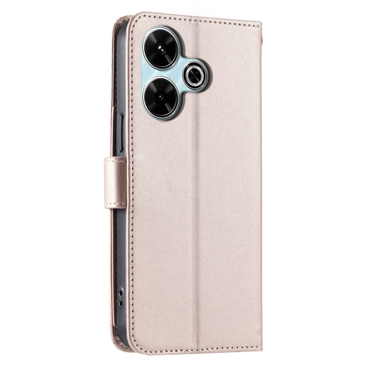 For Redmi 13 4G Global Ring Buckle Rhombic Leather Phone Case