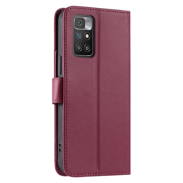 For Redmi 10 4G / 10 Prime Ring Buckle Rhombic Leather Phone Case