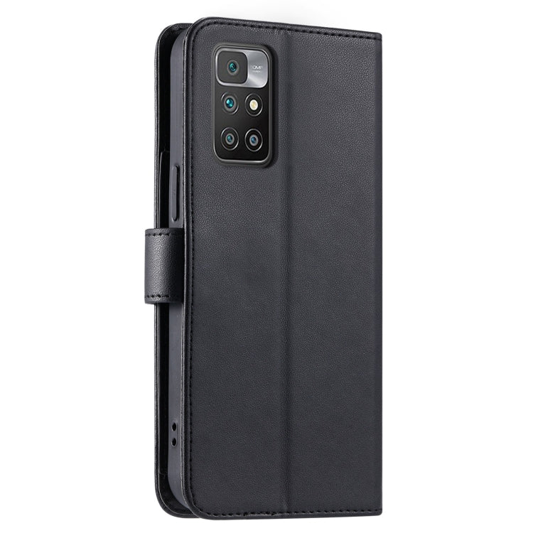 For Redmi 10 4G / 10 Prime Ring Buckle Rhombic Leather Phone Case