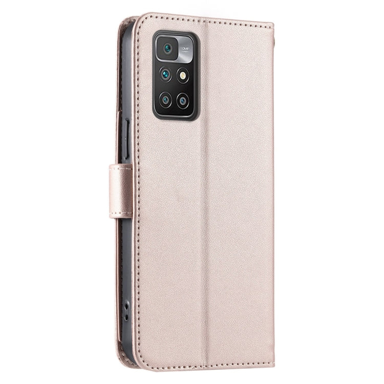For Redmi 10 4G / 10 Prime Ring Buckle Rhombic Leather Phone Case