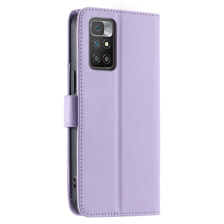 For Redmi 10 4G / 10 Prime Ring Buckle Rhombic Leather Phone Case