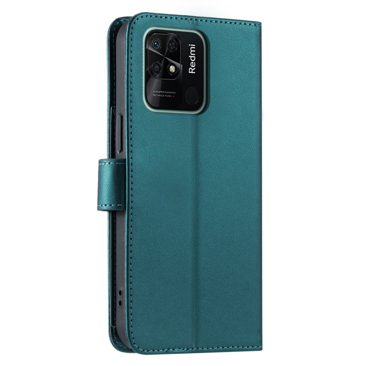 For Redmi 10C 4G Global / 10 India Ring Buckle Rhombic Leather Phone Case