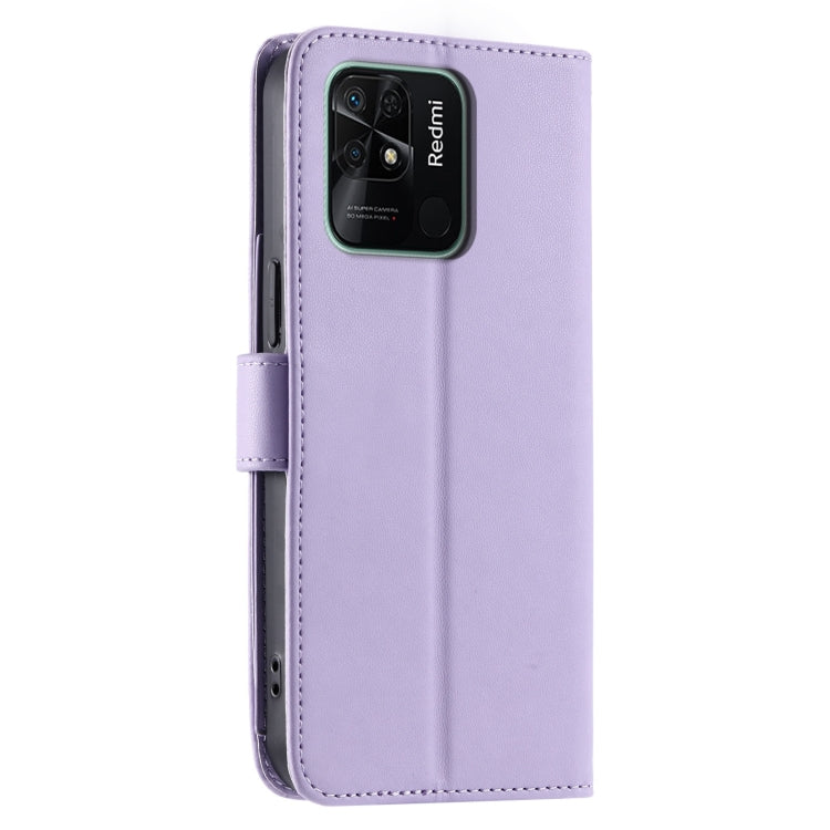 For Redmi 10C 4G Global / 10 India Ring Buckle Rhombic Leather Phone Case