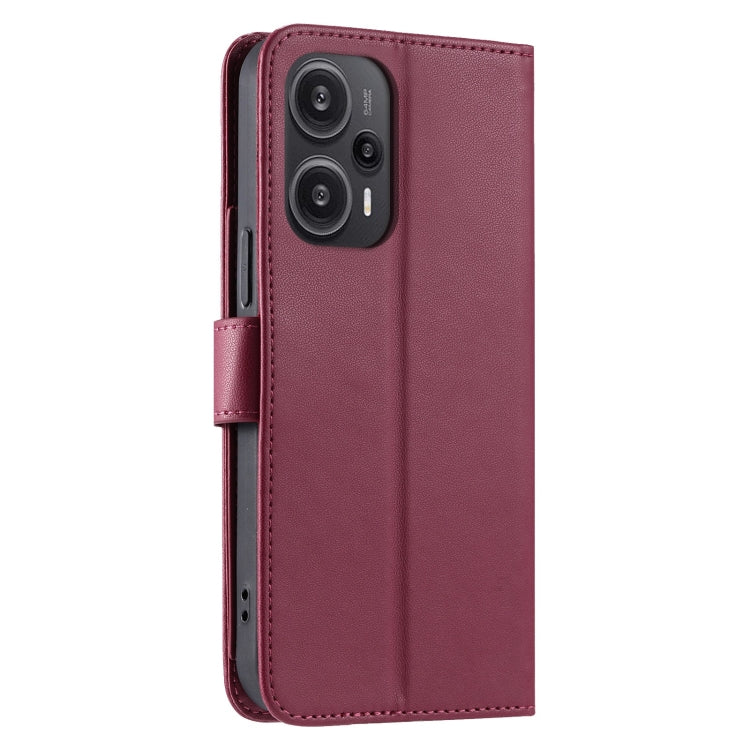 For Redmi Note 12 Turbo 5G Ring Buckle Rhombic Leather Phone Case