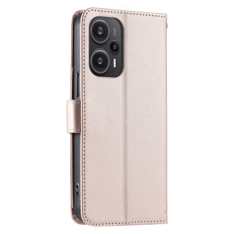 For Redmi Note 12 Turbo 5G Ring Buckle Rhombic Leather Phone Case