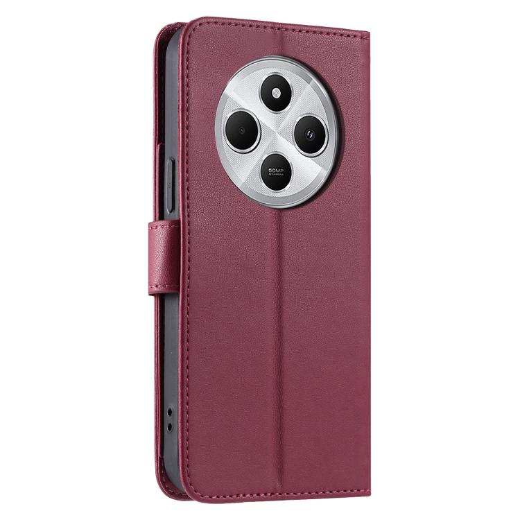 For Redmi 14C 4G / 14R 5G Global Ring Buckle Rhombic Leather Phone Case