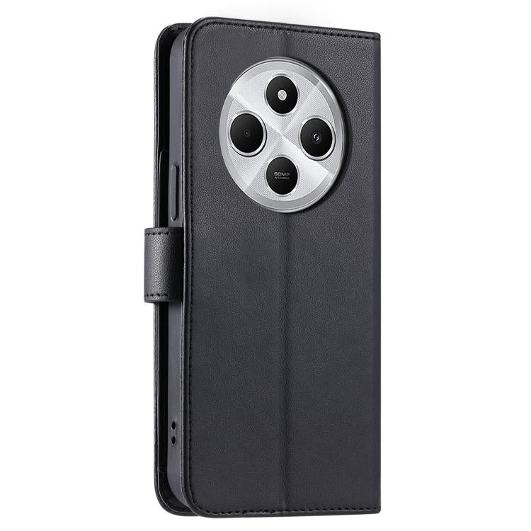 For Redmi 14C 4G / 14R 5G Global Ring Buckle Rhombic Leather Phone Case