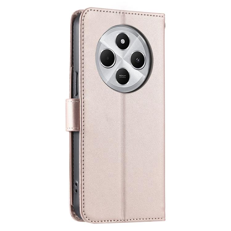 For Redmi 14C 4G / 14R 5G Global Ring Buckle Rhombic Leather Phone Case